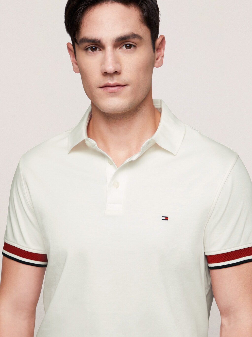 Interlock Sleeve Detail Polo, Ancient White, hi-res