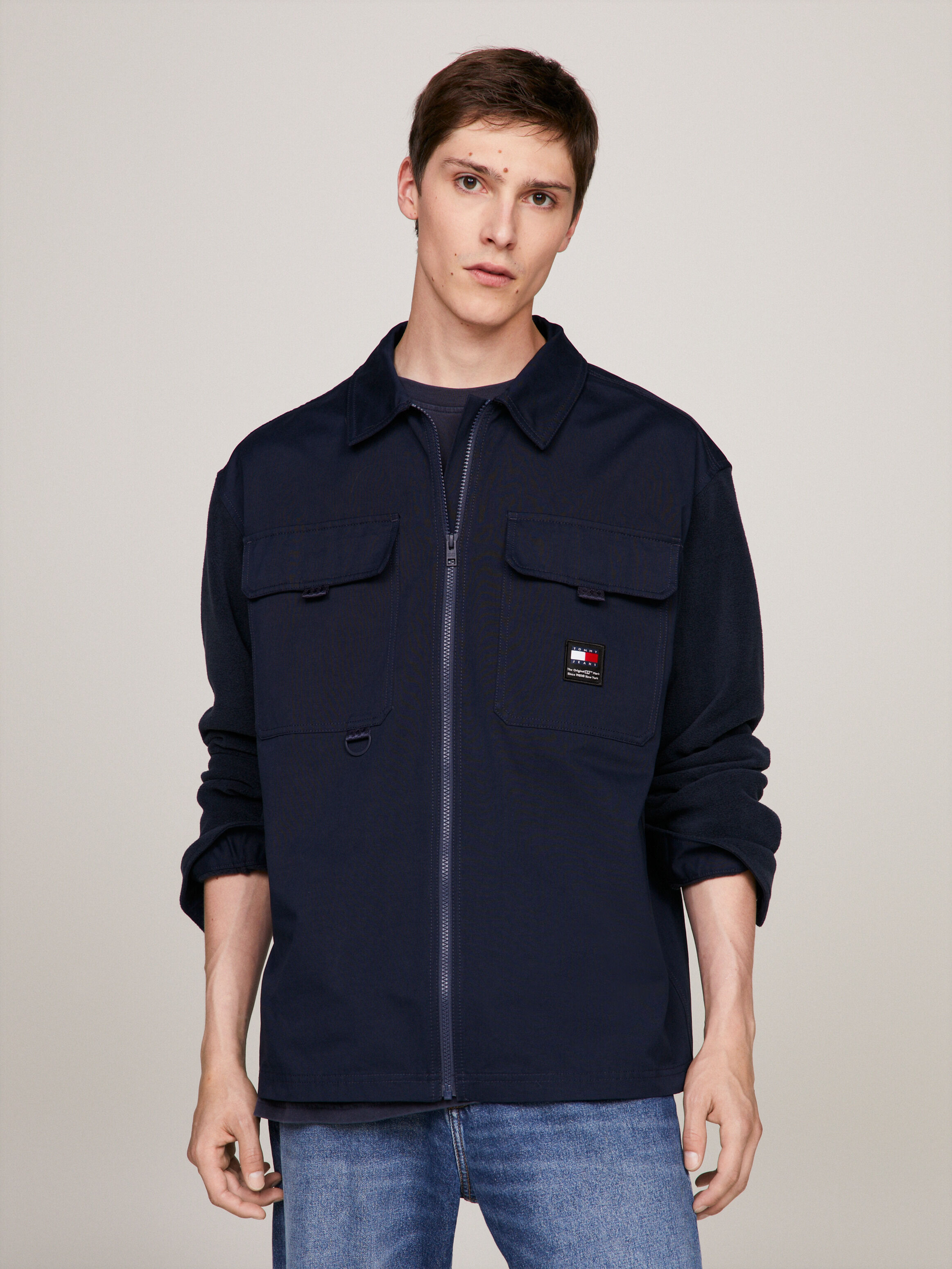 Fabric Mix Zip Thru Overshirt Tommy Hilfiger