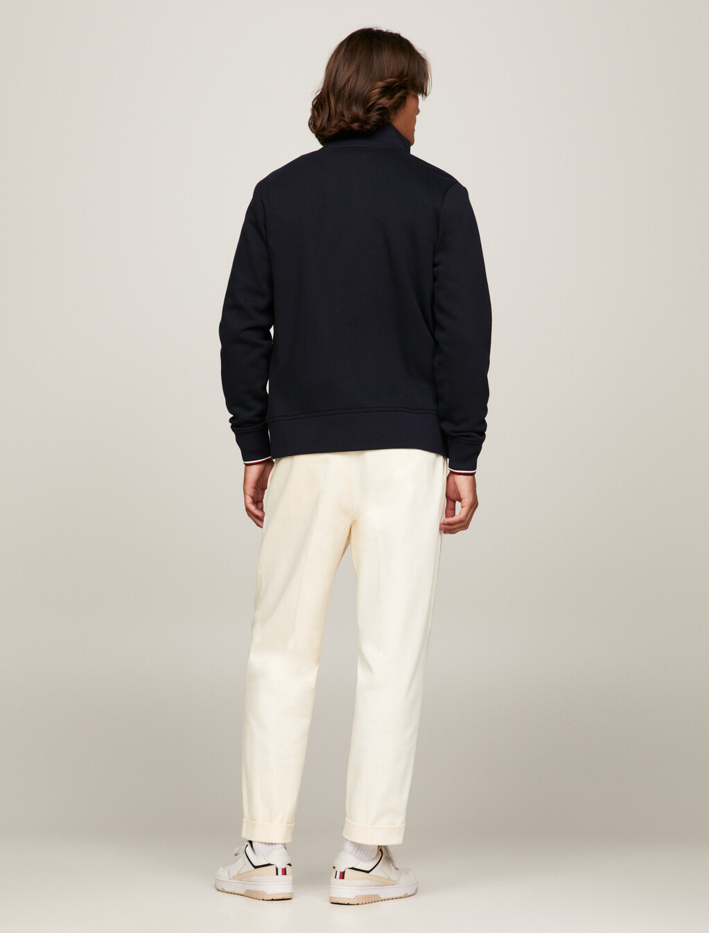 Stand-Up Collar Zip-Thru Sweatshirt, Desert Sky, hi-res