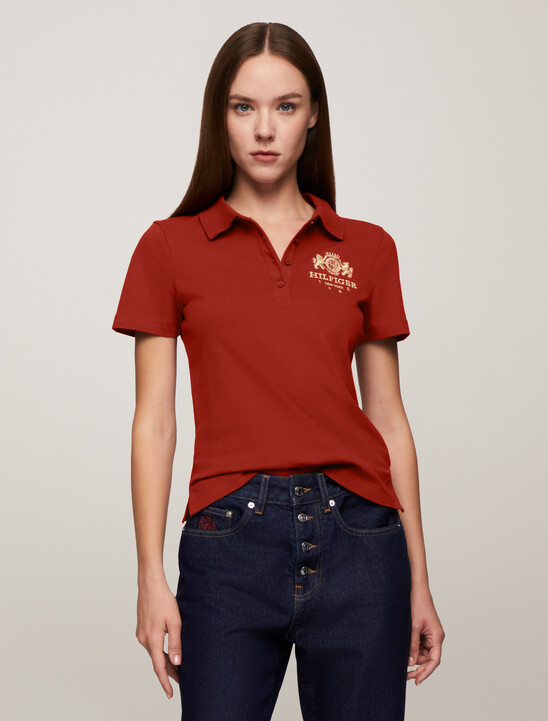 學院風徽章修身版型 Polo 衫