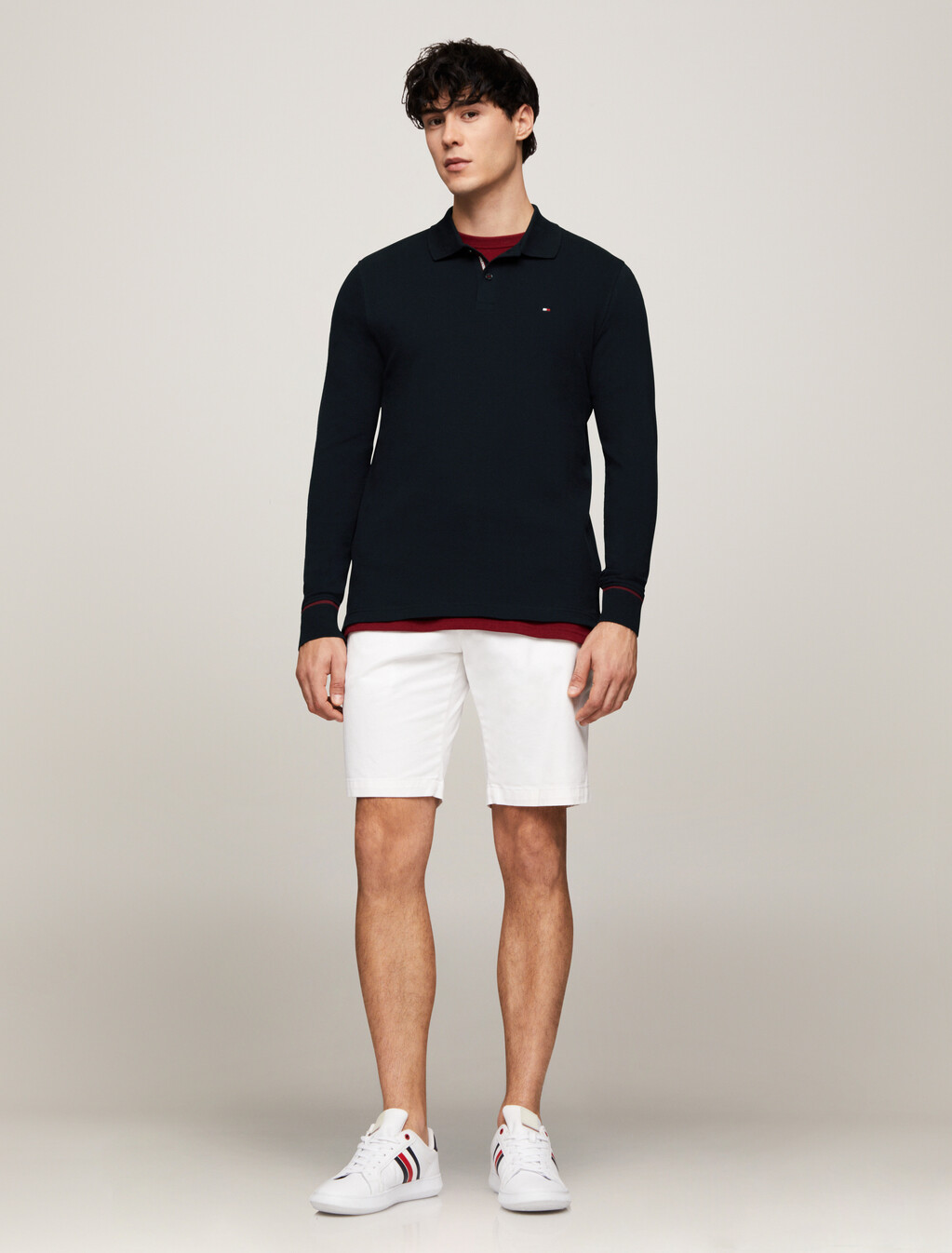 Logo Placket Long Sleeve Polo, Desert Sky, hi-res