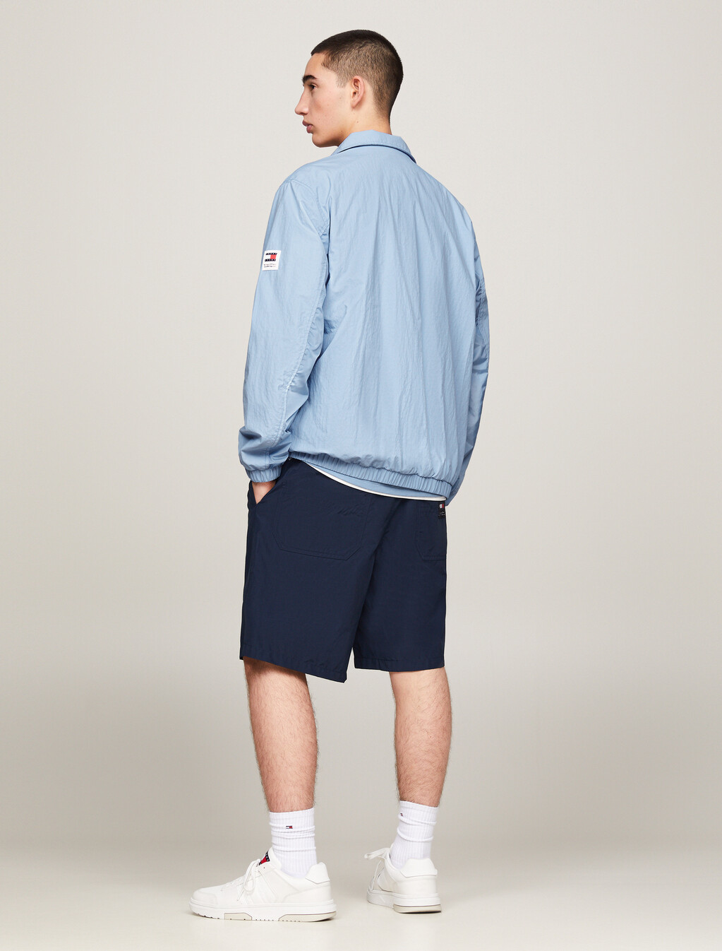 Essential Piping High Neck Jacket, Moderate Blue, hi-res