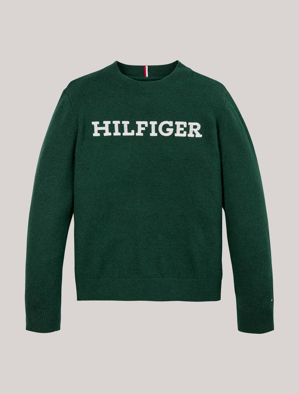 Hilfiger Monotype 圓領毛衣, Ornamental Green, hi-res