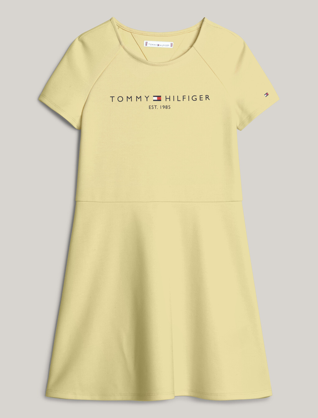 Essential Logo Fit And Flare Dress, Lemon Zest, hi-res