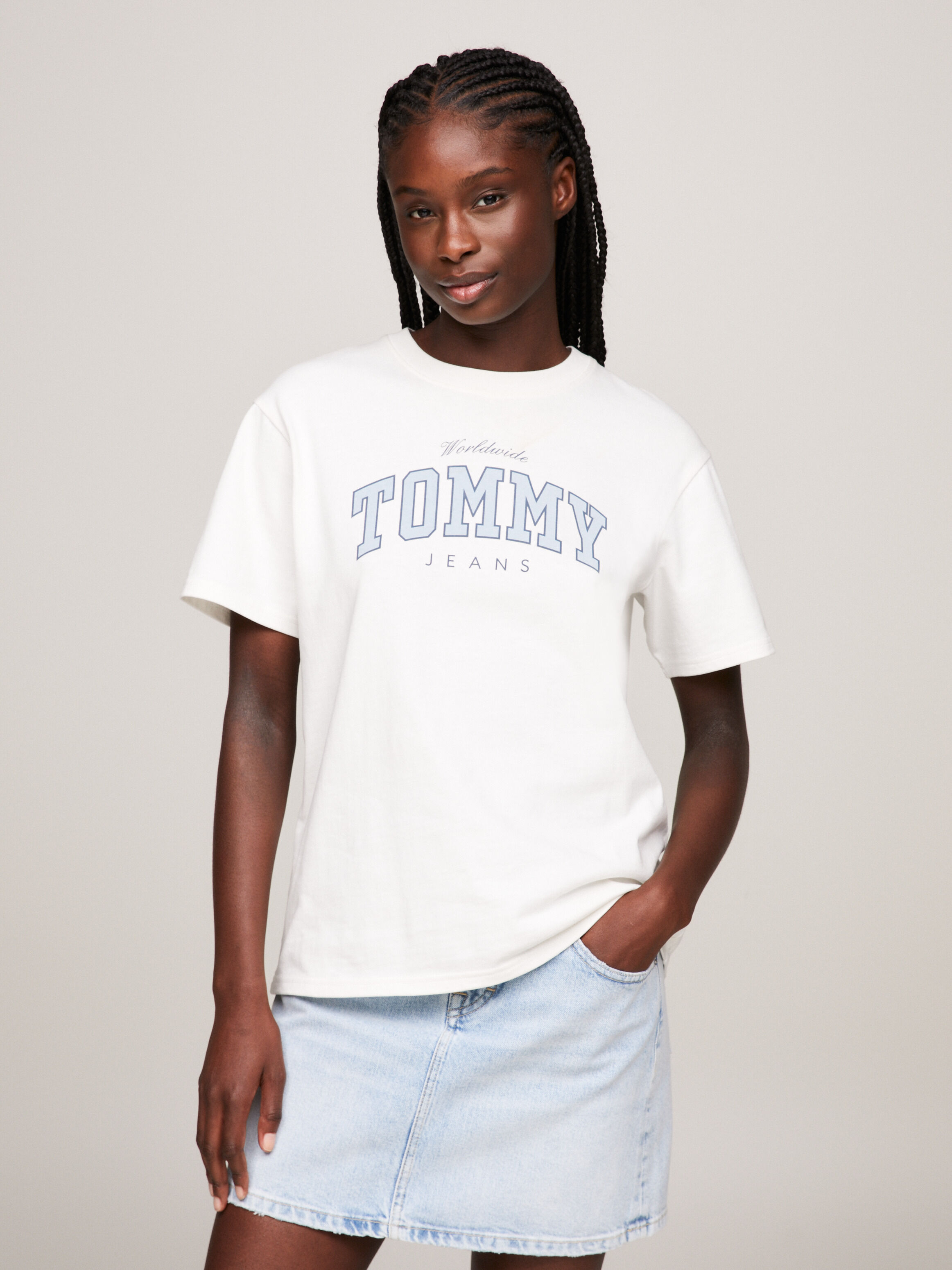 Varsity Logo Relaxed Fit T-Shirt Ancient White