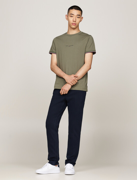 Tipped Cuff Slim Fit T-Shirt, Battle Green Tipped Cuff Slim Fit T-Shirt