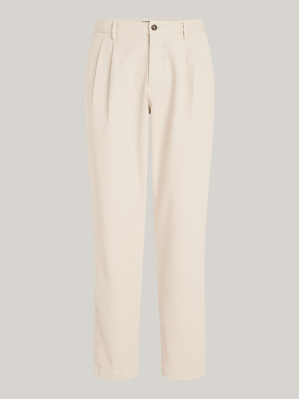 Garment Dyed Twill Pleated Tapered Chinos, Classic Beige, hi-res