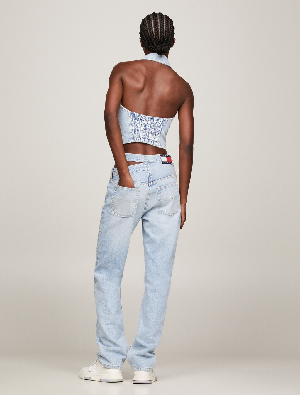 Julie Ultra High Rise Straight Cutout Jeans, Denim Light, hi-res