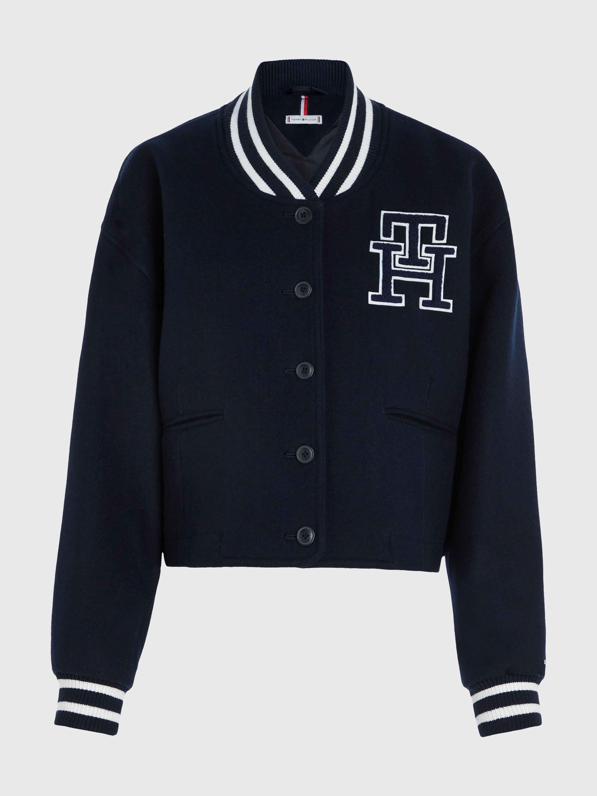 Wool blend online varsity jacket