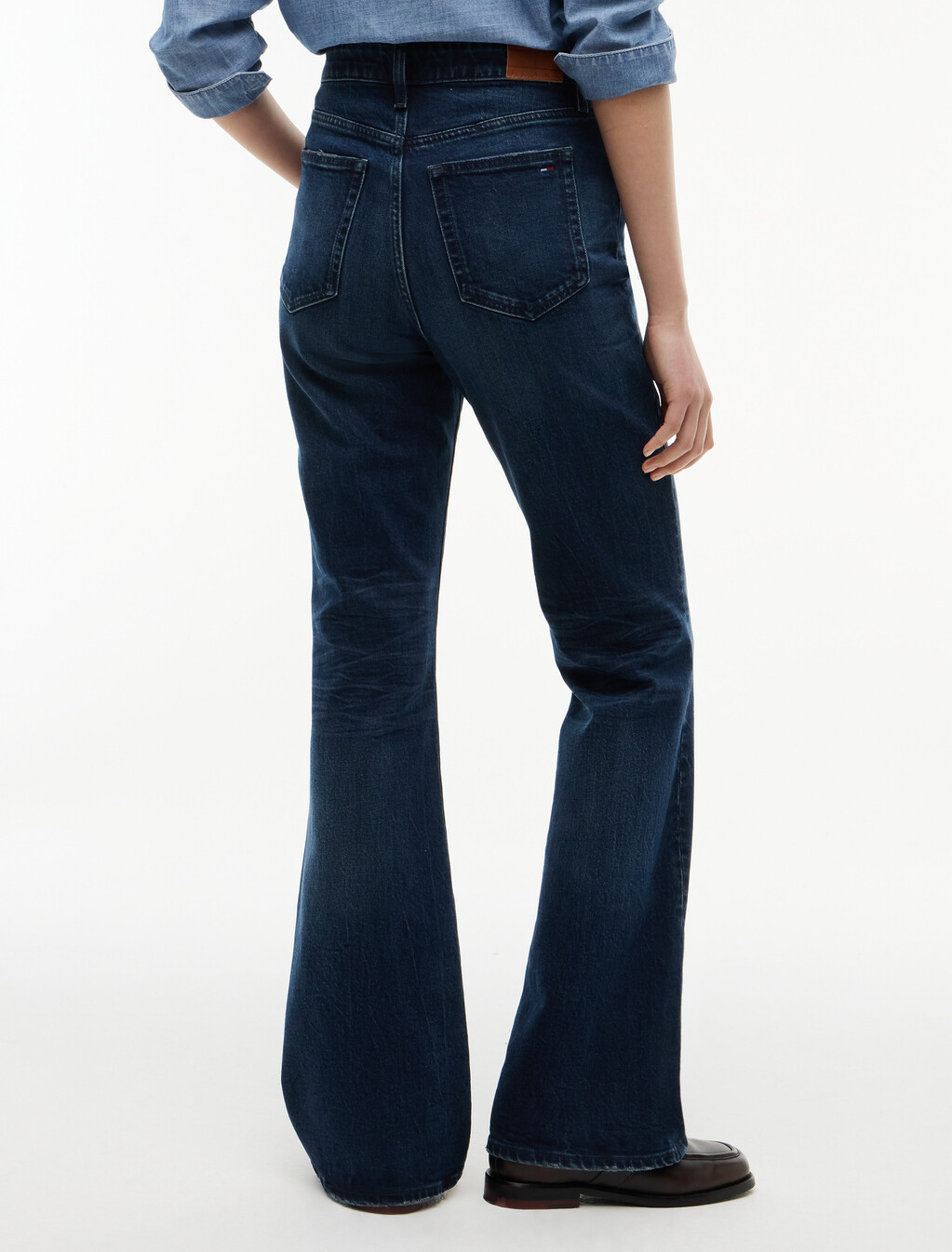 Sylvia High Rise Bootcut Faded Jeans, Blue Black, hi-res