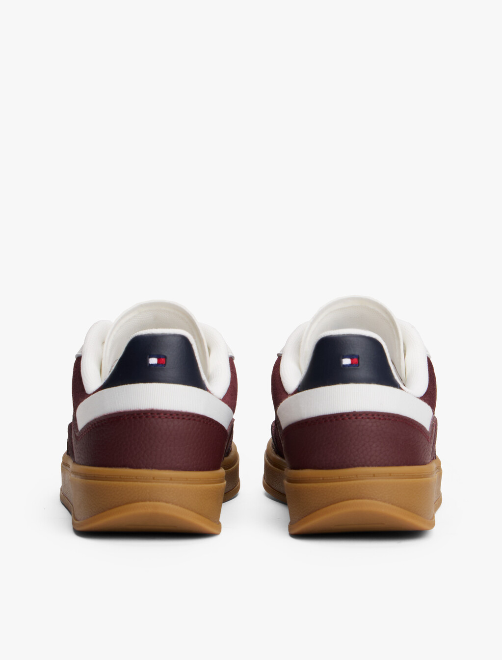 TH Monogram Colour-Blocked Trainers, Burgundy Velvet/Ecru, hi-res