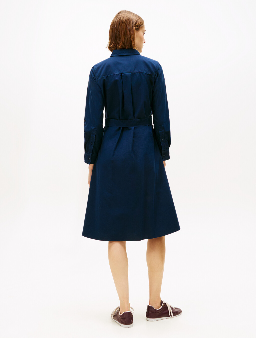 亞洲版型牛津棉洋裝, Dark Night Navy, hi-res