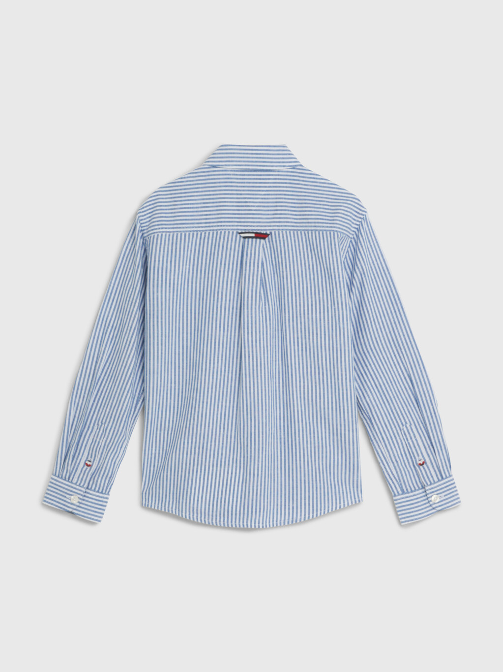 混合條紋寬鬆府綢襯衫, Dark Blue Stripe, hi-res