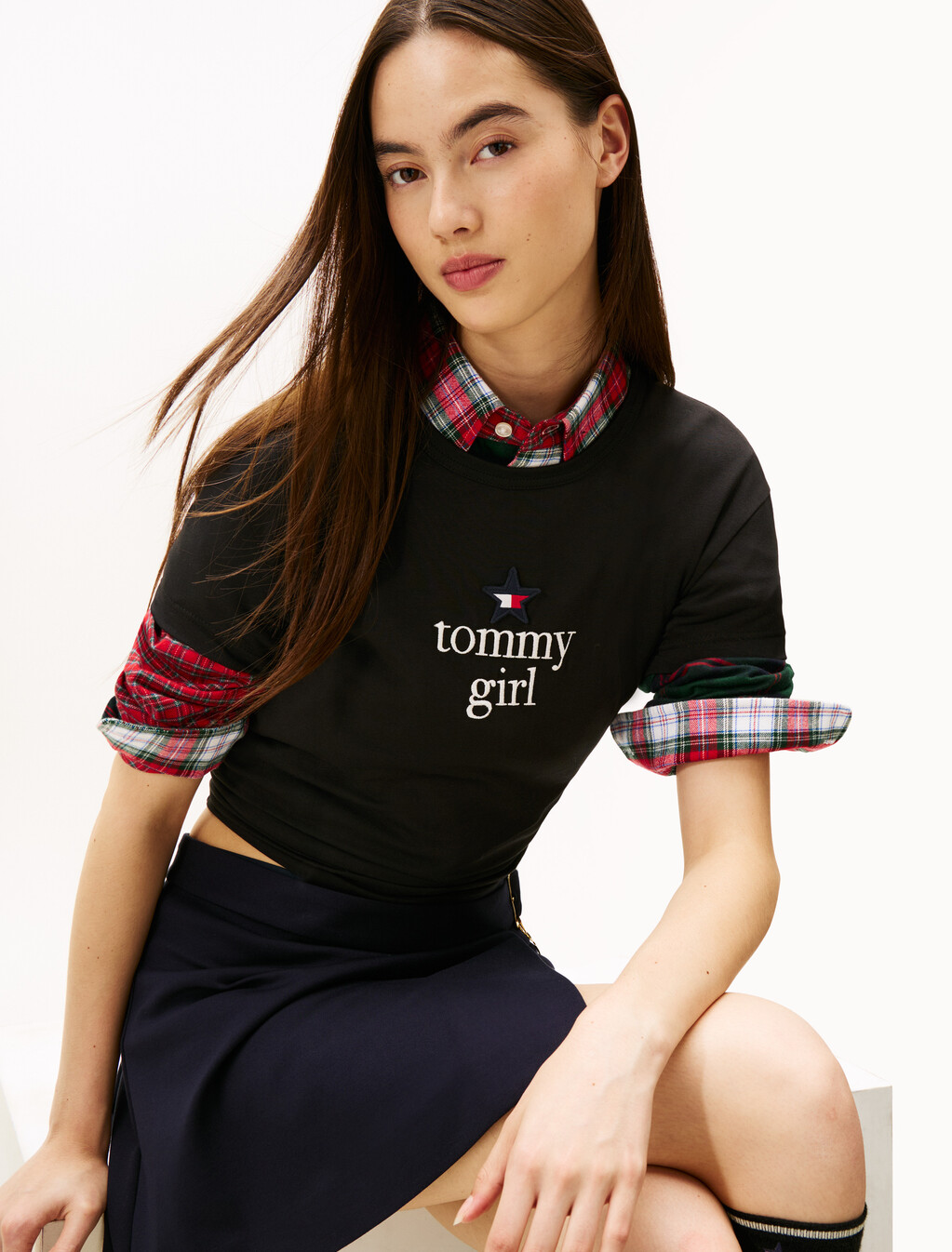 Tommy Girl星形圖案 T 恤, Black, hi-res