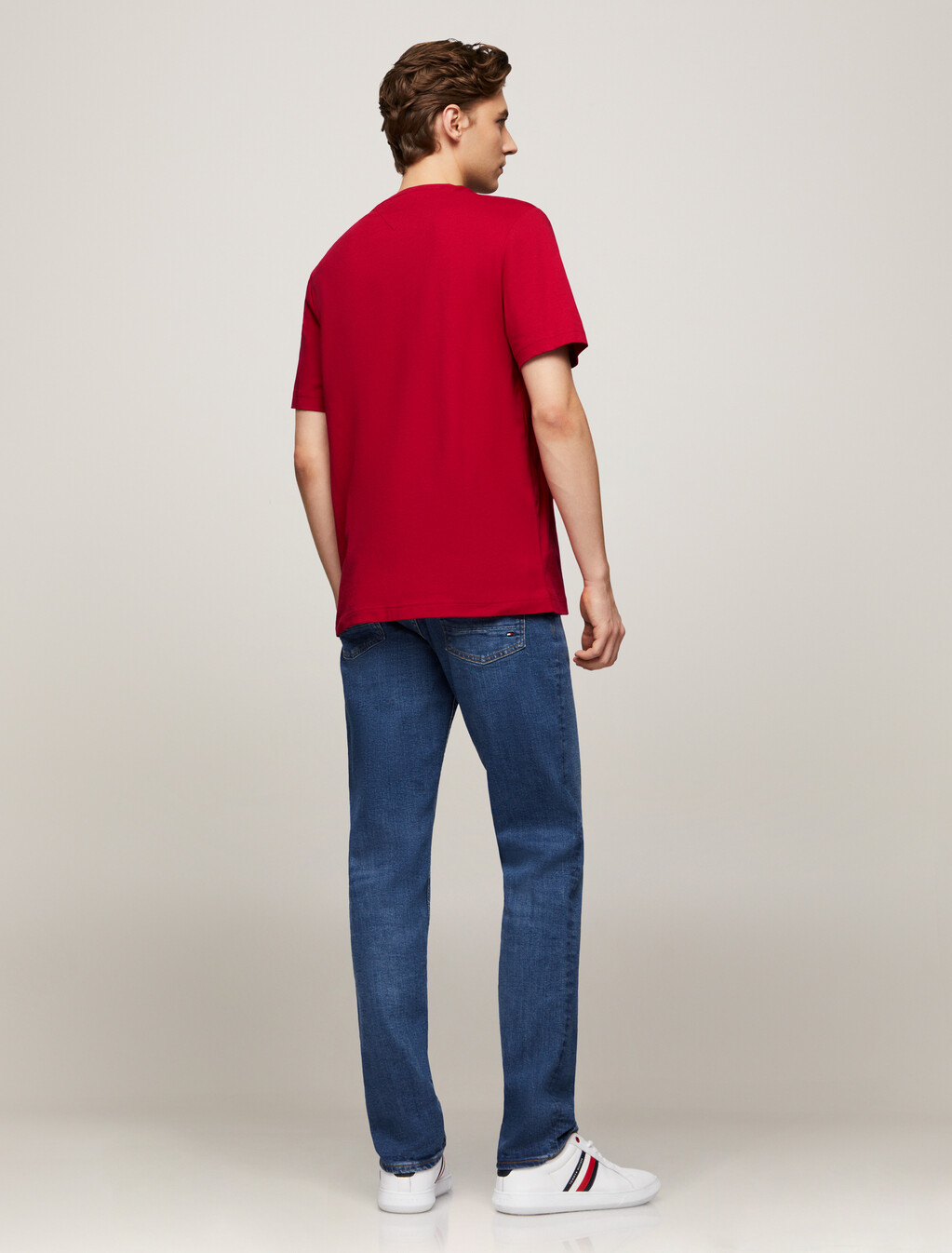 襟前標誌嵌飾 T 恤, Medium Red, hi-res