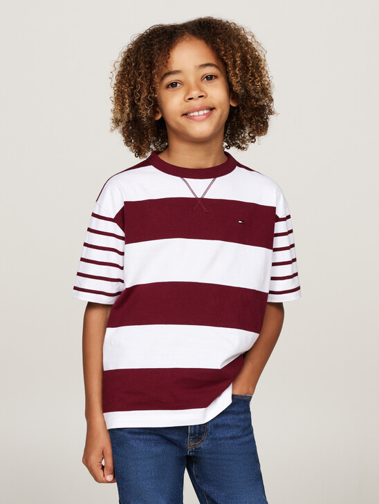 Mixed Stripe Crew Neck T-Shirt