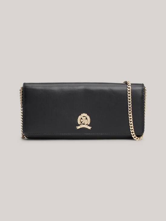 Chain Strap Leather Clutch