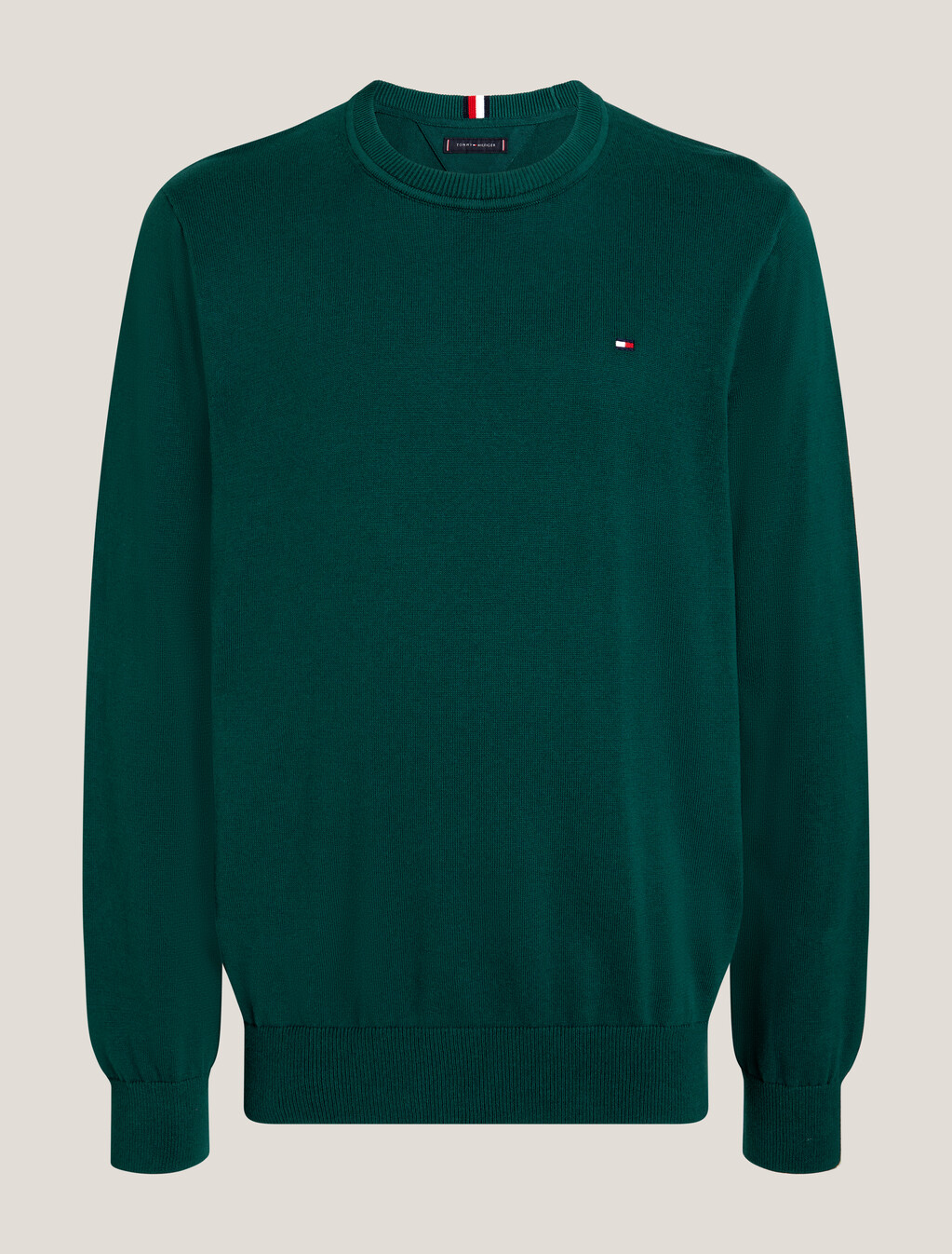 Tommy旗幟標誌圓領衛衣, Cypress Green, hi-res