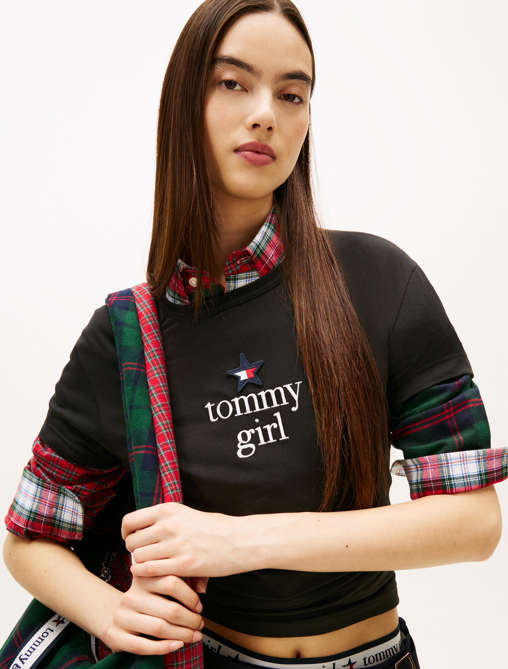 Tommy Girl星形圖案 T 恤, Black, hi-res