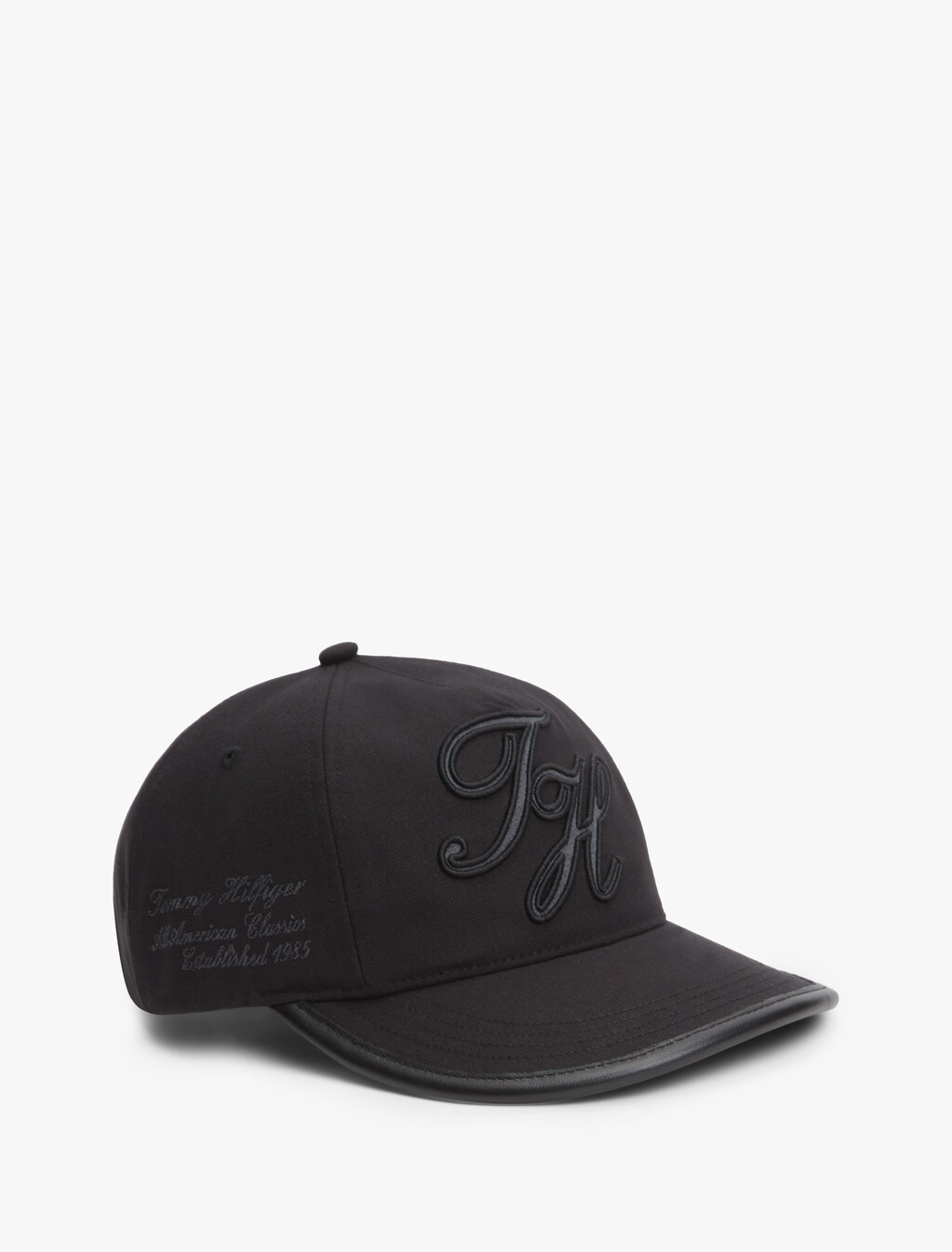 Logo Embroidery Five-Panel Baseball Cap, Black, hi-res