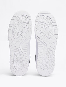 Mixed Texture Basketball Trainers, White, hi-res