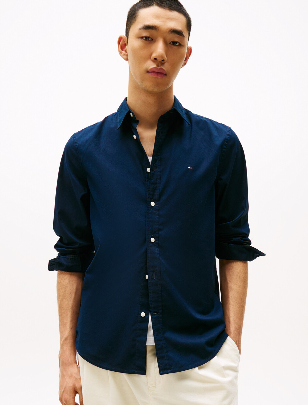 TH Flex Slim Fit Poplin Shirt, Desert Sky, hi-res