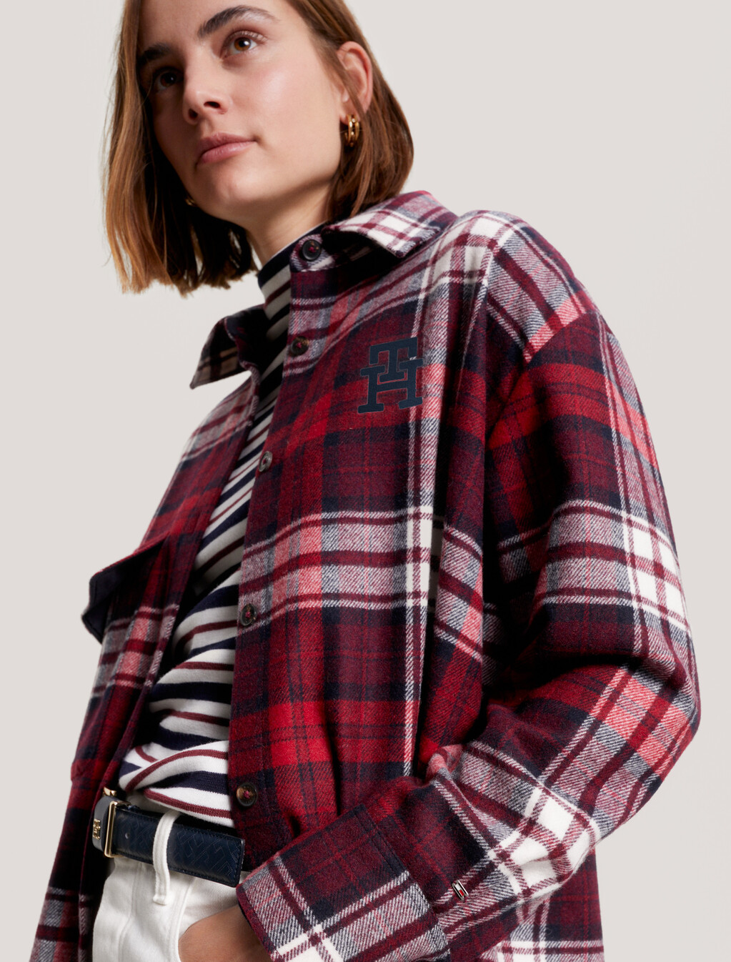 TOMMY 蘇格蘭格紋襯衫式外套, Tommy Tartan Big Deep Rouge, hi-res
