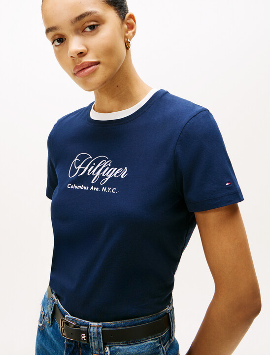 Logo Embroidery Crew Neck T-Shirt