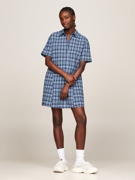 Tartan Check Mini Shirt Dress