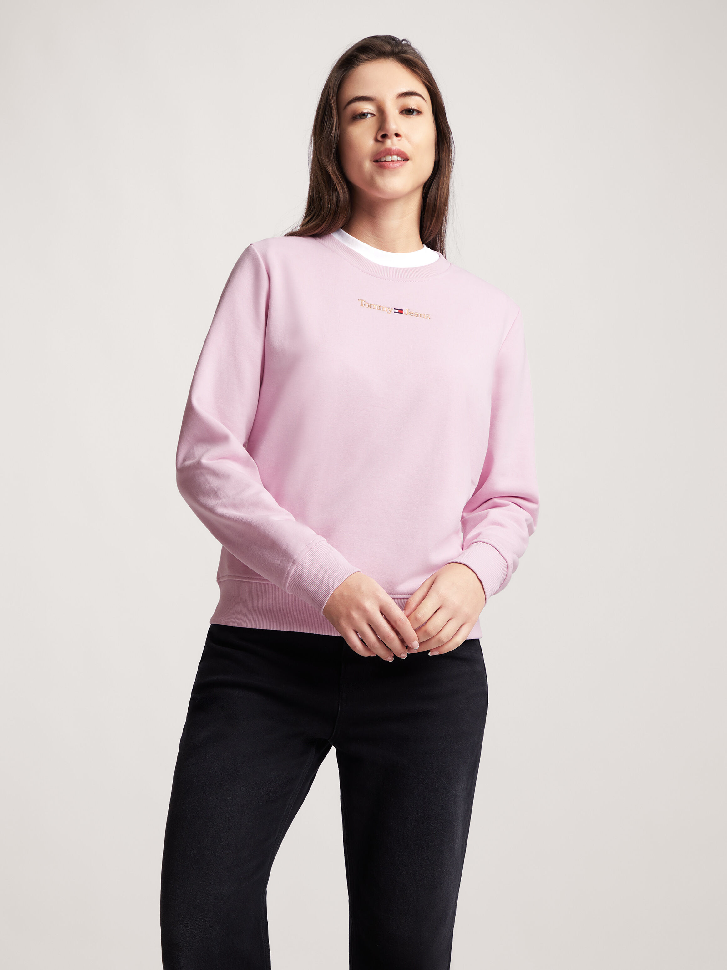 Golden Embroidery Linear Sweatshirt pink Tommy Hilfiger Taiwan