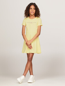 Essential Logo Fit And Flare Dress, Lemon Zest, hi-res