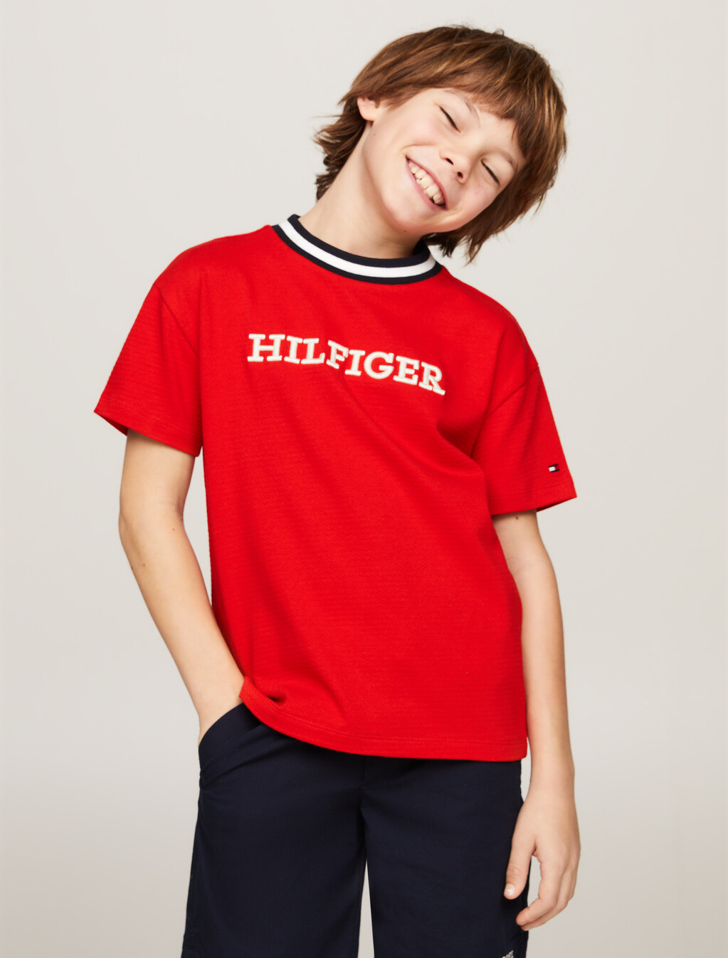 Hilfiger Monotype T 恤, Fierce Red, hi-res