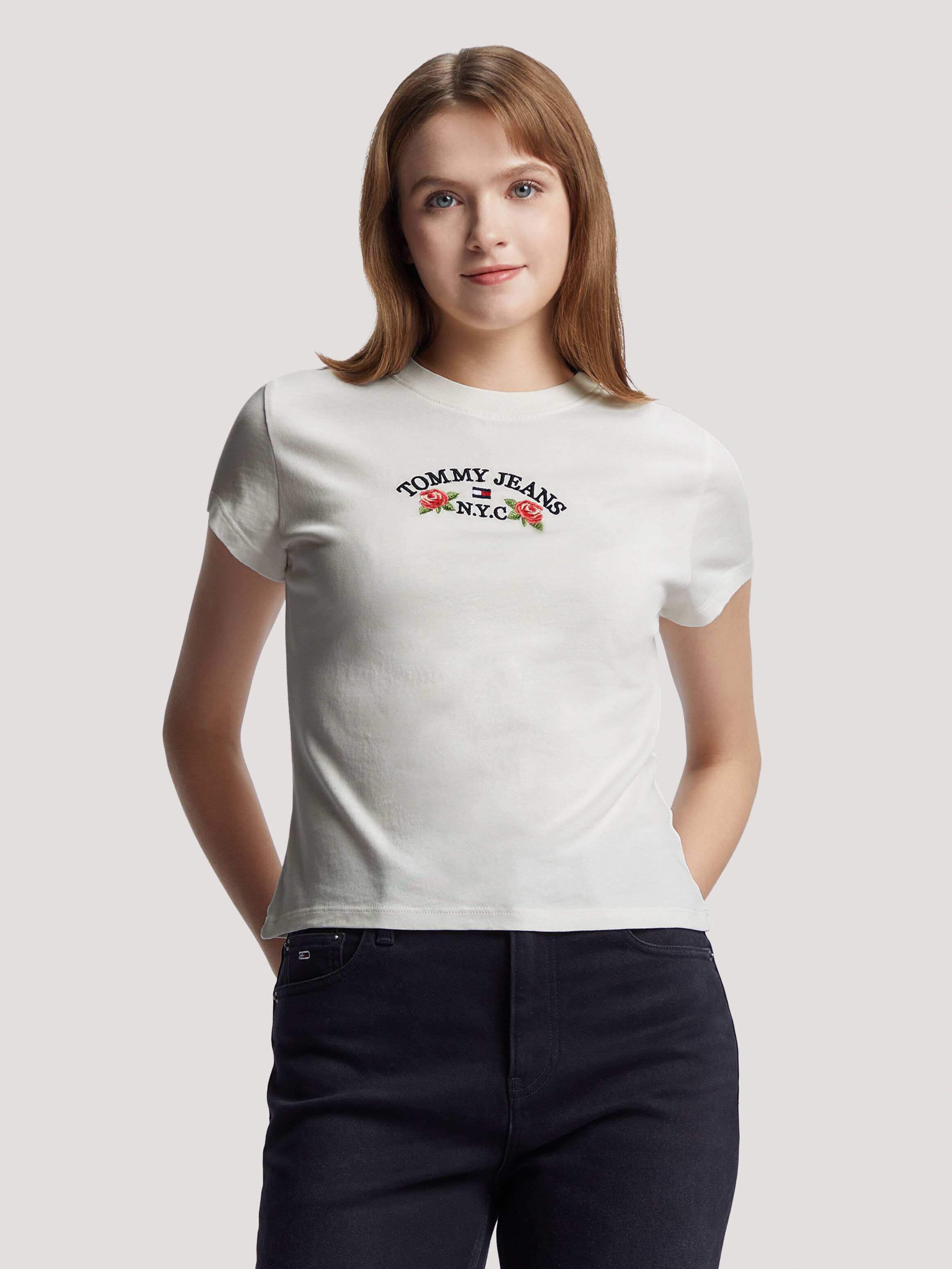 Tommy jeans white t shirt online