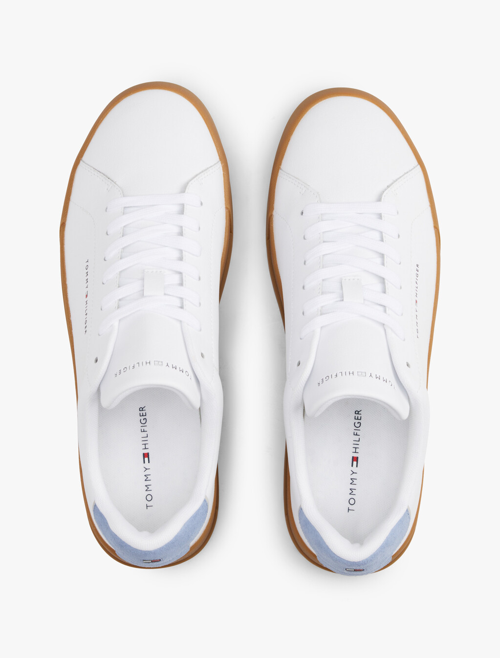 Pebble Grain Court Trainers, White/Briskblue, hi-res