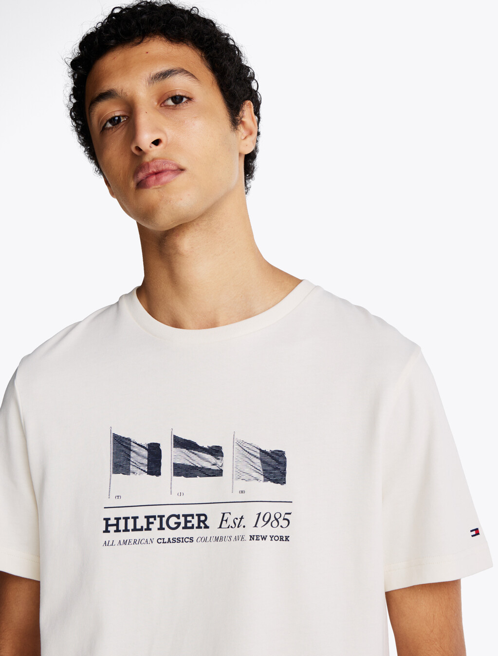 Hilfiger 旗幟 T 恤, Ivory Petal, hi-res