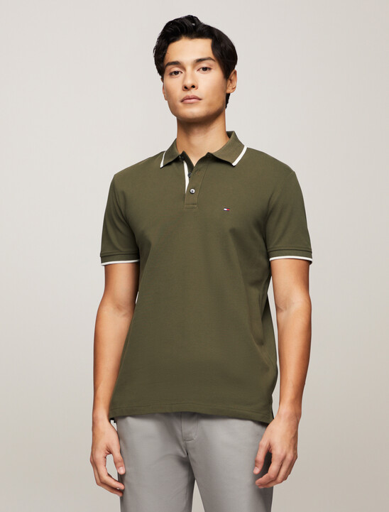 絲光棉對比飾邊 Polo 衫