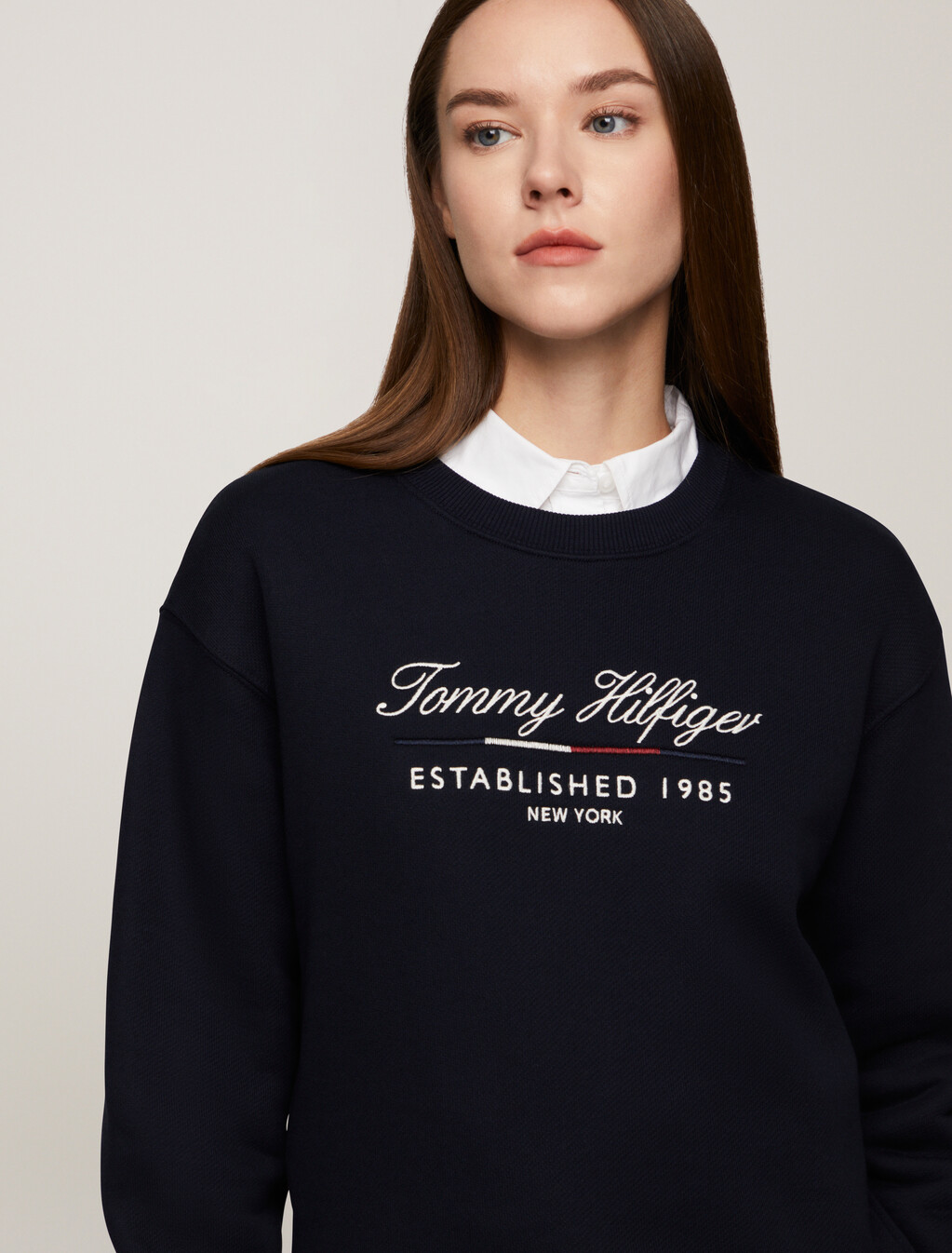 Script Logo Crew Neck Sweatshirt, Desert Sky, hi-res