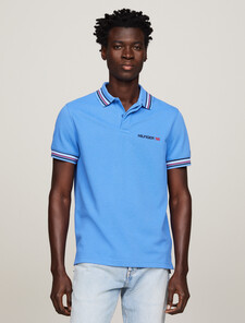 Global Stripe Tipped Regular Fit Polo, Blue Spell, hi-res