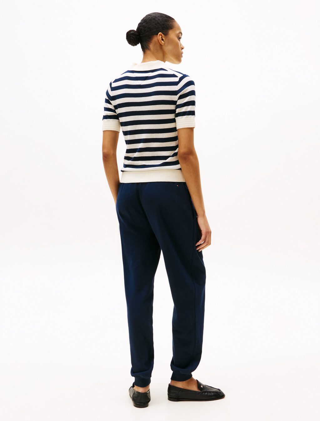 短袖 Polo 領毛衣, Calico/Dark Night Navy Stp, hi-res