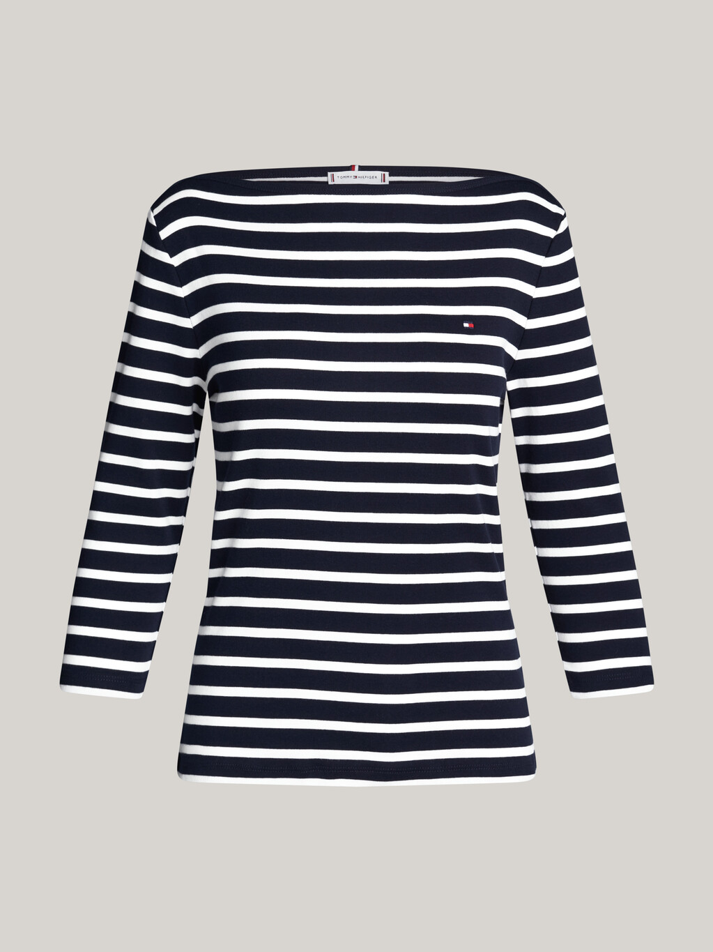 Three-Quarter Sleeve Boat Neck T-Shirt, Nos Breton Desert Sky/ Ecru, hi-res
