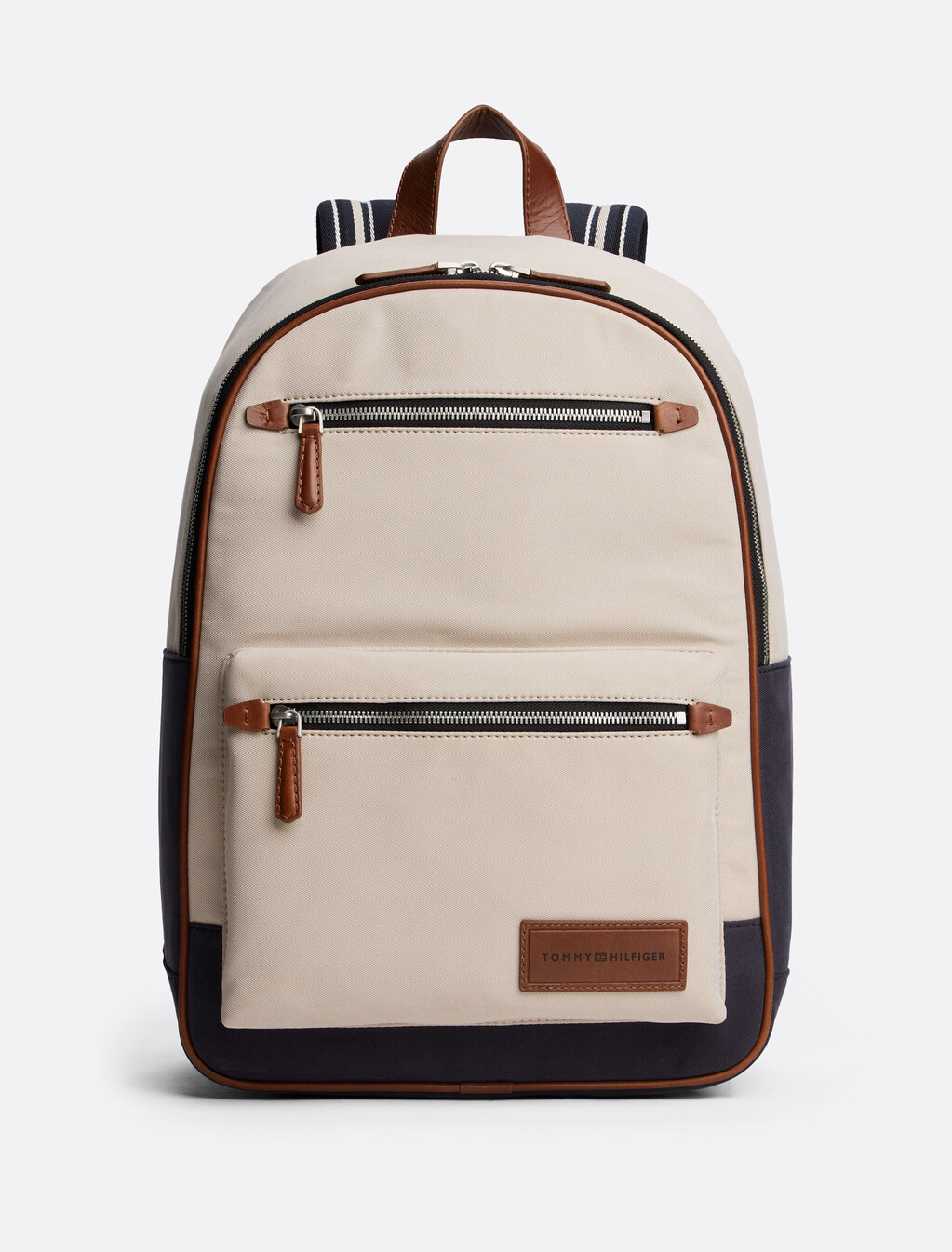 Casual Logo Patch Backpack, Classic Beige, hi-res
