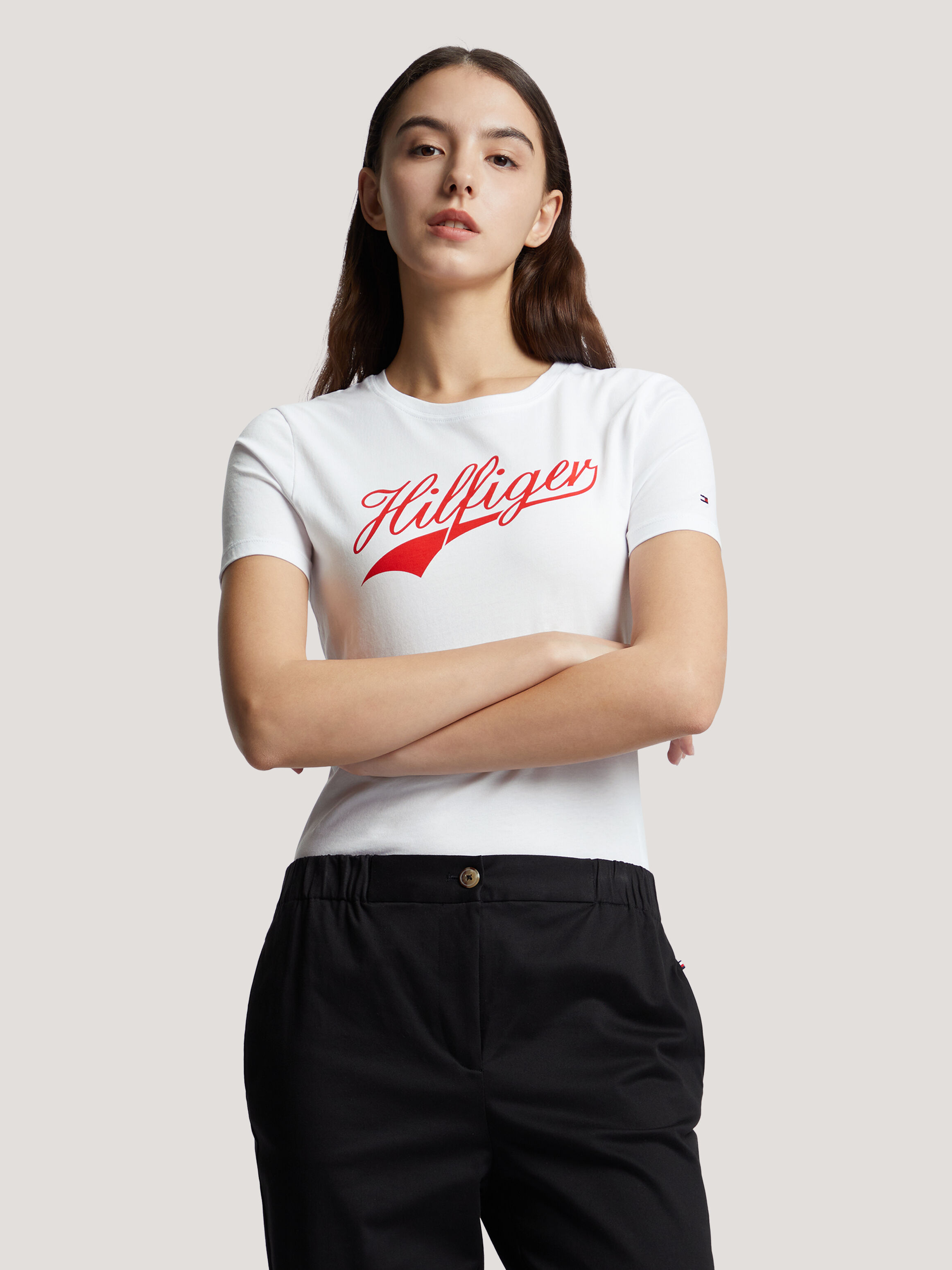 Tommy hilfiger flag script hotsell tee