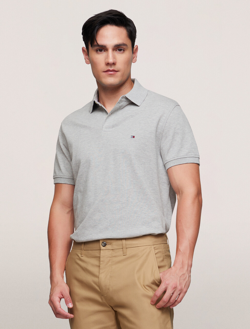 1985 系列標準版型 Polo 衫, Light Grey Heather, hi-res