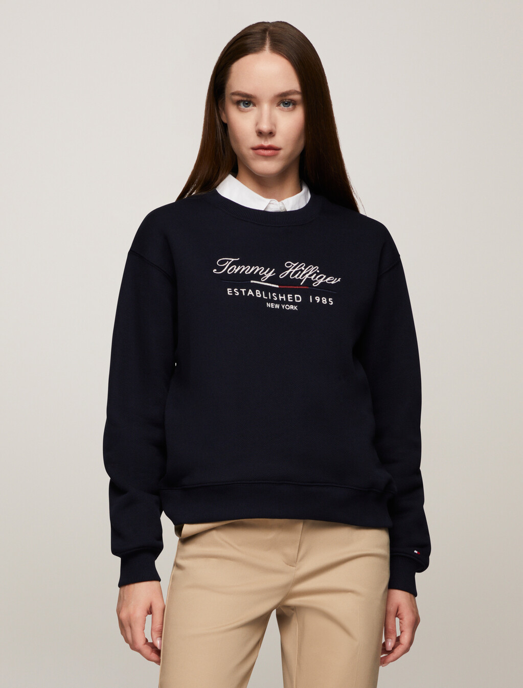 Script Logo Crew Neck Sweatshirt, Desert Sky, hi-res