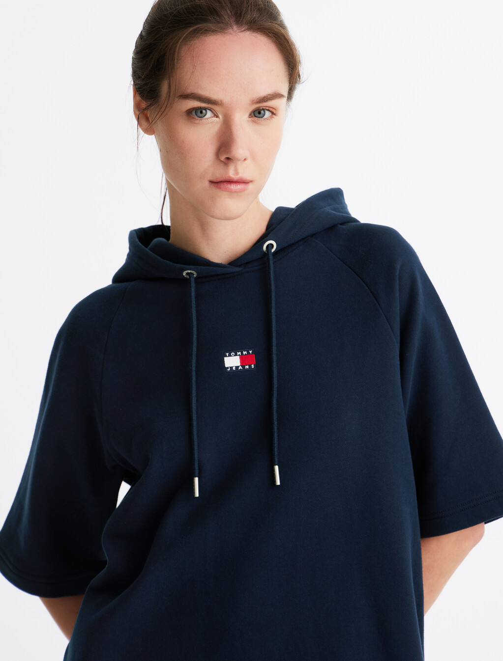 Crest Hoodie Dress, Dark Night Navy, hi-res