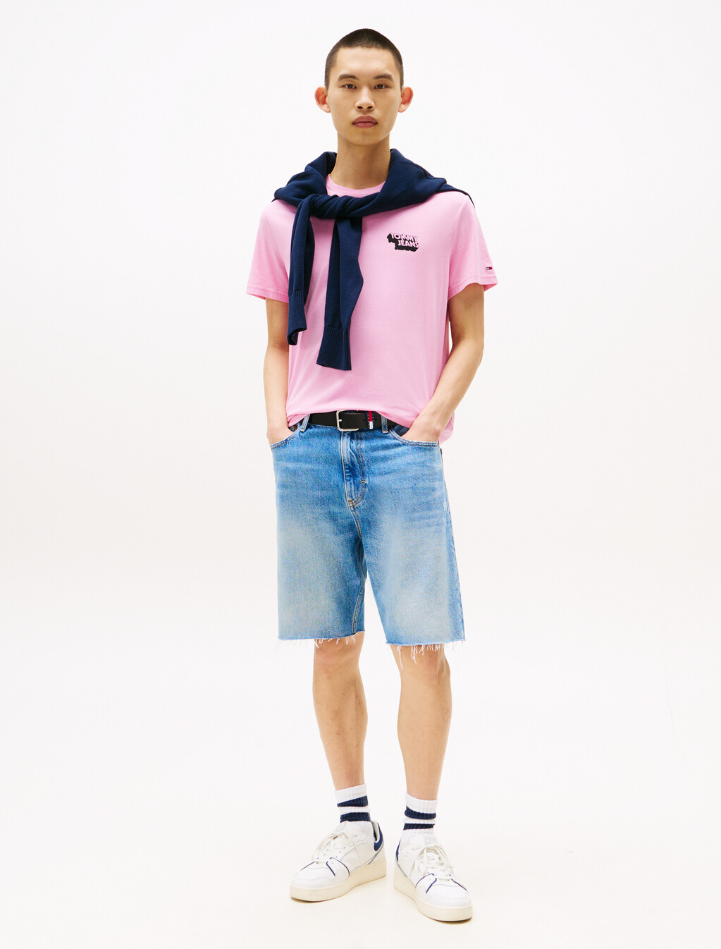 層疊標誌修身 T 恤, Carnival Pink, hi-res