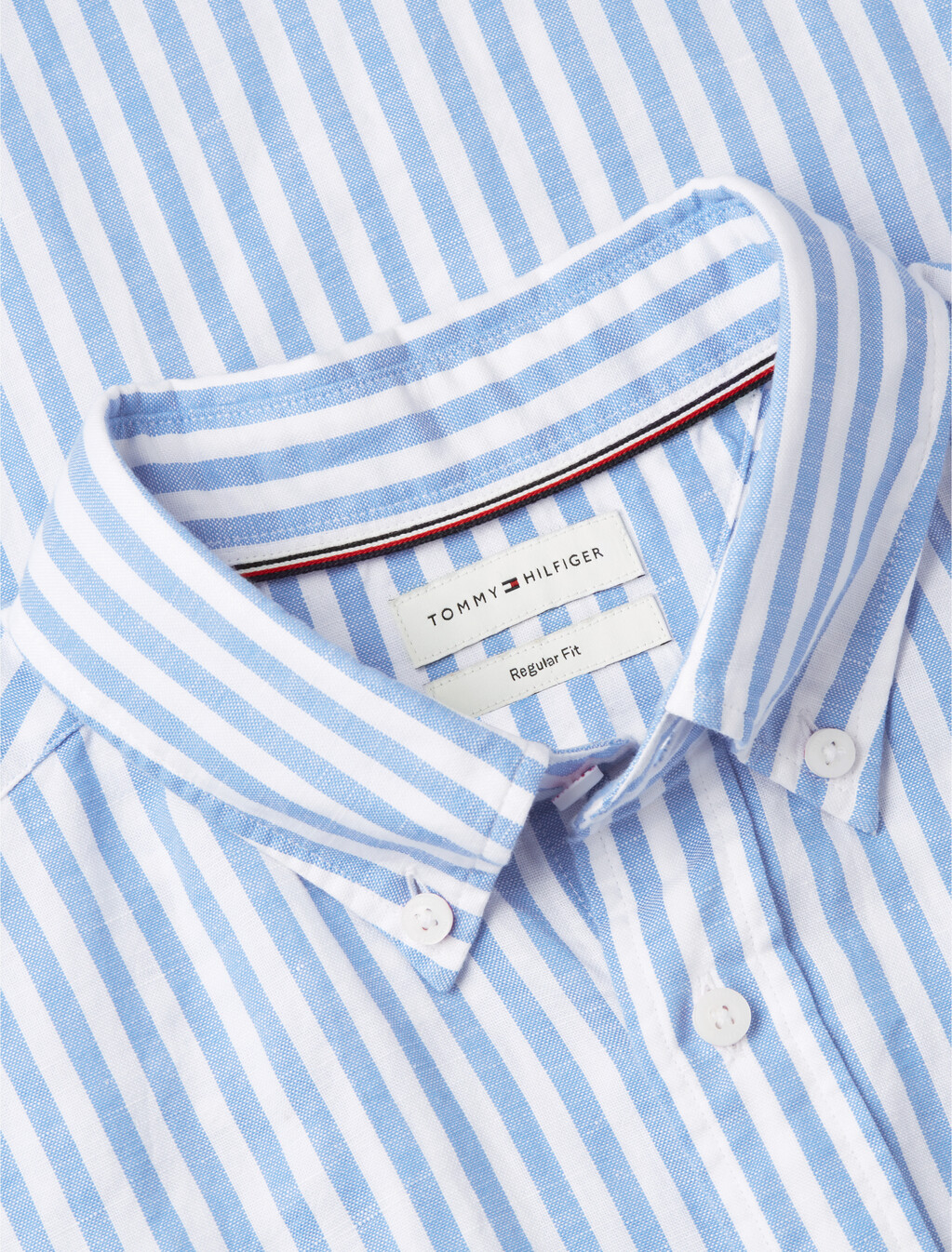 Regular Linen Blend Bengal Stripe Short Sleeve Shirt, Blue Spell / Stripe, hi-res