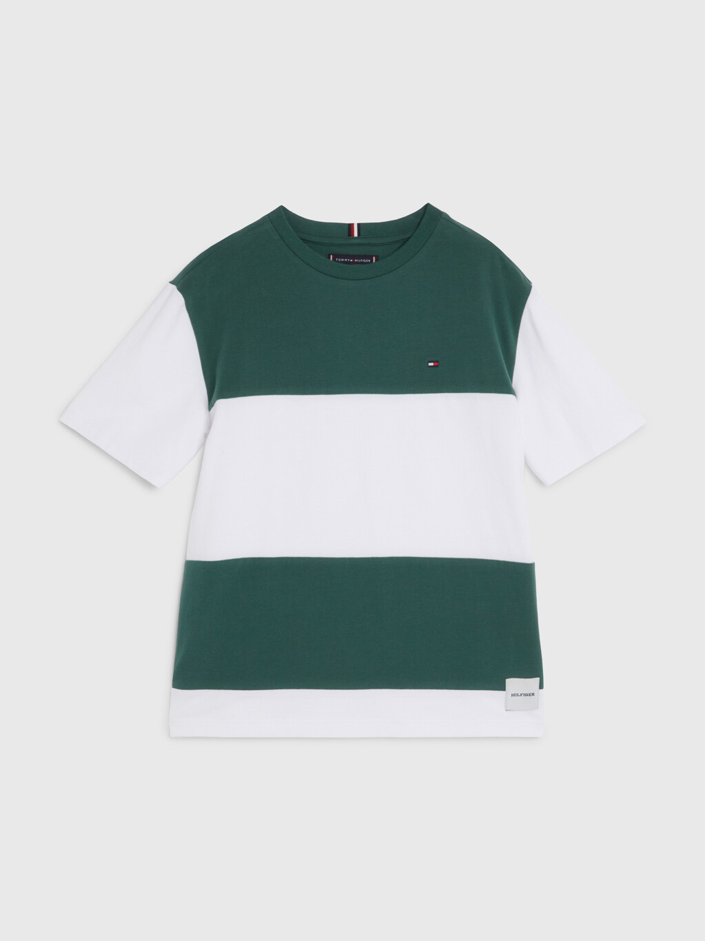 拼色平紋 T 恤, Collegiate Green, hi-res