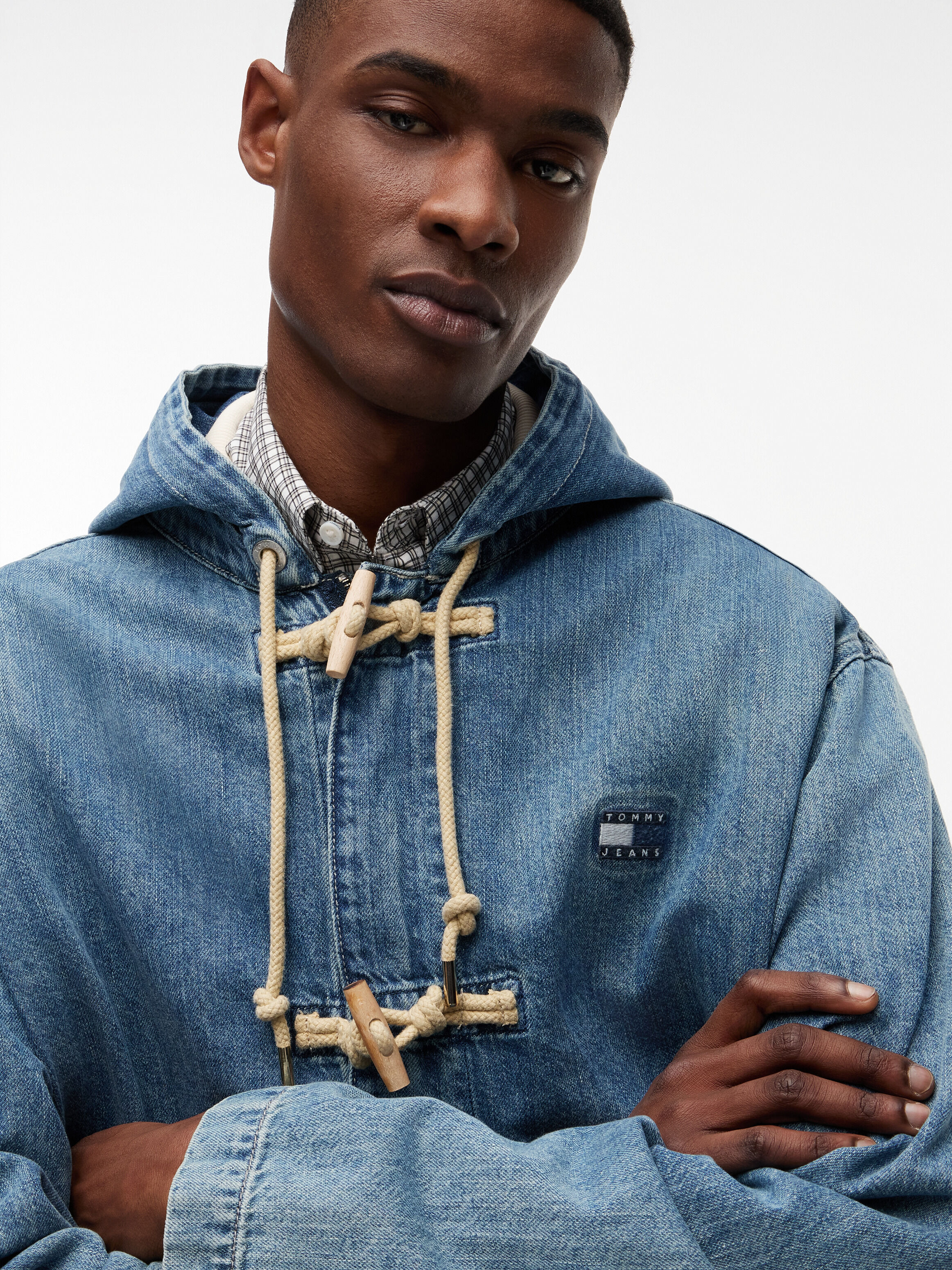 Relaxed Denim Jacket With Linen | blue | Tommy Hilfiger Taiwan