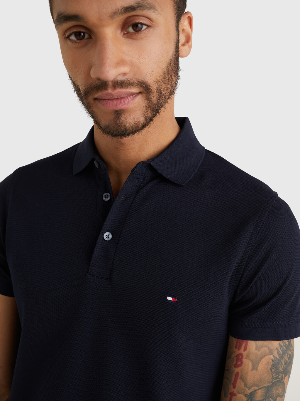 1985 Collection Organic Cotton Slim Fit Polo, Desert Sky, hi-res